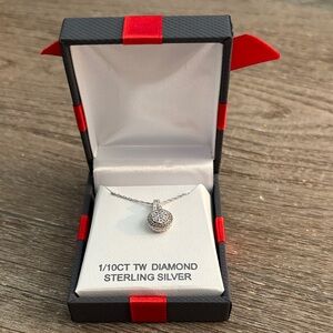 Sterling Silver Diamond Pendant Necklace